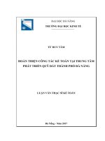 Hoàn thiện công tác kế toán tại Trung tâm Phát triển quỹ đất thành phố Đà Nẵng