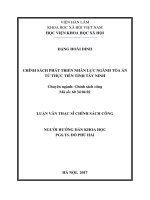 Chính sách phát triển nhân lực ngành tòa án từ thực tiễn tỉnh tây ninh (tt)