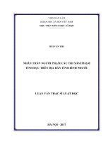 Nhân thân người phạm các tội xâm phạm tình dục trên địa bàn tỉnh Bình Phước (Luận văn thạc sĩ)