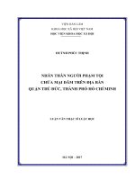 Nhân thân người phạm tội chứa mại dâm trên địa bàn quận Thủ Đức, Thành phố Hồ Chí Minh