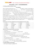 bai tap tieng anh lop 8 unit 7 neighborhood