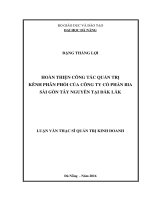 Hoàn thiện công tác quản trị kênh phân phối tại công ty cổ phần bia Sài Gòn Tây Nguyên tại Đăk Lăk