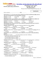 de khao sat mon tieng anh lop 11 truong thpt thuan thanh 1 bac ninh nam 2016 2017