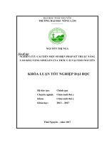Nghiên cứu cải tiến một số biện pháp kỹ thuật nâng cao khả năng sinh sản của trâu cái tại Thái Nguyên. (Khóa luận tốt nghiệp)