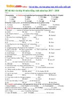 bo de thi thu vao lop 10 mon tieng anh nam hoc 2017 2018 co dap an so 4