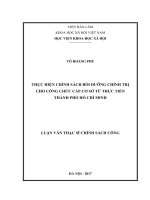Thực hiện chính sách bồi dưỡng chính trị cho công chức cấp cơ sở từ thực tiễn thành phố Hồ Chí Minh (Luận văn thạc sĩ)