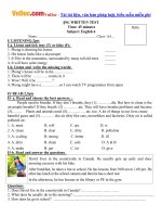 bo de kiem tra 1 tiet so 4 mon tieng anh lop 6 chuong trinh moi co ma tran va dap an