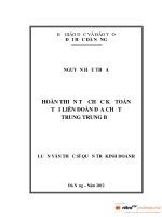 Hoàn thiện tổ chức kế toán tại liên đoàn địa chất Trung Trung Bộ.