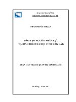 Đào tạo nguồn nhân lực tại bảo hiểm xã hội tỉnh Đắk Lắk