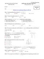 [toanmath.com]   Đề kiểm tra Giải tích 12 chương 1 (Hàm số) trường Phổ thông Dân tộc Nội trú Thái Nguyên