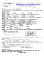 de kiem tra 1 tiet so 4 mon tieng anh lop 10 truong thpt 1 5 nghe an nam hoc 2016 2017