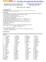 de cuong on thi hoc ky 2 mon tieng anh lop 11 truong thpt thuan thanh 3 bac ninh