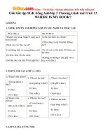 giai bai tap sgk tieng anh lop 3 chuong trinh moi unit 13 w is my book