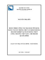 Hoàn thiện công tác bảo đảm tín dụng bằng tài sản trong cho vay khách hàng doanh nghiệp tại ngân hàng TMCP Công thương Việt Nam - Chi nhánh Quảng Bình