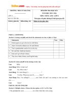 de thi hoc ky 1 mon tieng anh lop 8 truong thcs thi tran di lang quang ngai nam hoc 2015 2016