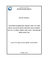 Giải pháp marketing trong cho vay tiêu dùng tại Ngân hàng TMCP đầu tư và Phát triển Việt Nam Chi nhánh đông Đắk Lắk