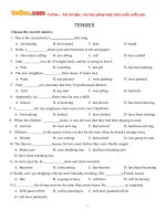 bai tap trac nghiem ve cac thi trong tieng anh