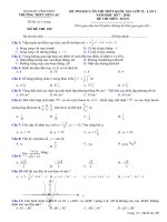 Đề thi KSCL ôn thi THPT Quốc gia Toán 12 lần 1 năm học 2017 - 2018 trường Yên Lạc - Vĩnh Phúc - TOANMATH.com KS12L1_TOAN2_109