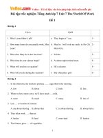 bai tap trac nghiem tieng anh lop 7 unit 7 the world of work