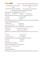 de thi thu thpt quoc gia nam 2017 mon dia ly truong thpt thuan thanh so 2 bac ninh lan 1