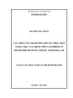 Các nhân tố ảnh hưởng đến sự thỏa mãn công việc của nhân viên văn phòng ở thành phố Buôn Ma Thuột, tỉnh Đăk Lăk