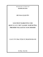 Giải pháp marketing cho dịch vụ lưu trú tại khu nghỉ dưỡng Premier Village Da Nang Resort