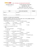 de thi chon hoc sinh gioi cap tinh mon tieng anh lop 9 tinh nghe an nam hoc 2015 2016 bang a