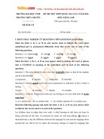 de thi thu thpt quoc gia nam 2016 mon tieng anh truong thpt chuyen dai hoc vinh nghe an lan 1