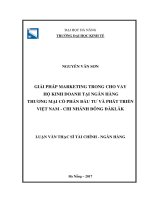 Giải pháp marketing trong cho vay hộ kinh doanh tại ngân hàng TMCP đầu tư và Phát triển Việt Nam – Chi nhánh đông đăklăk