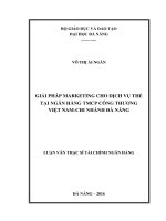 Giải pháp Marketing cho dịch vụ thẻ tại Ngân hàng TMCP Công thương Việt Nam-Chi nhánh Đà Nẵng