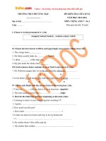 de thi giua ky 2 mon tieng anh lop 7 truong thcs ho tung mau ha noi nam hoc 2015 2016