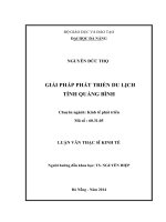 Giải pháp phát triển du lịch tỉnh Quảng Bình.