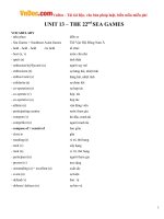 tu vung ngu phap tieng anh lop 12 unit 13 the 22nd sea games