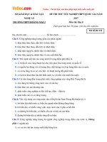 de thi thu thpt quoc gia nam 2017 mon dia ly truong thpt hoang mai 2 nghe an