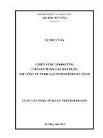 Chiến lược marketing cho sản phẩm gas dân dụng tại Công ty TNHH Gas Petrolimex Đà Nẵng
