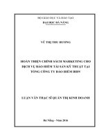 Hoàn thiện Chính sách Marketing cho dịch vụ bảo hiểm Tài Sản Kỹ Thuật tại Tổng công ty Bảo hiểm BIDV