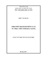 Theo dõi thi hành pháp luật từ thực tiễn tỉnh Bắc Giang (LV thạc sĩ)