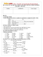 de cuong on tap hoc ki 2 tieng anh lop 6 chuong trinh thi diem nam hoc 2016 2017