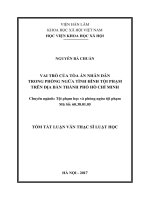 Vai trò của tòa án nhân dân trong phòng ngừa tình hình tội phạm trên địa bàn thành phố hồ chí minh tt 