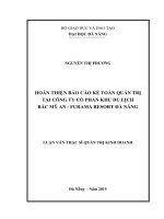 Hoàn thiện báo cáo kế toán quản trị tại công ty cổ phần khu du lịch Bắc Mỹ An- Furama resort Đà Nẵng