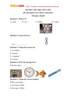 de thi khao sat chat luong mon tieng anh lop 2 truong tieu hoc lien chau ha noi