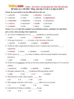 de kiem tra 1 tiet hk1 tieng anh lop 12 lan 2 co dap an de 1