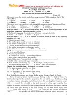 de thi khao sat chat luong dau nam mon tieng anh lop 10 chuong trinh co ban nam hoc 2016 2017