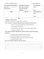 Đề kiểm tra cuối kì 2 môn Lịch sử   Địa lý lớp 5 trường tiểu học Quảng Minh A