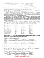 Đề thi thử THPT Quốc gia môn Tiếng Anh năm 2016 trường THPT Thuận Thành số 1 lần 2 Tieng An ma de 102