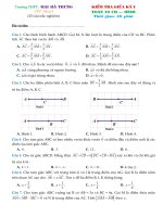[toanmath.com] Đề kiểm tra Hình học 10 chương 1 – 2 (Vectơ) trường THPT Hai Bà Trưng – TT. Huế