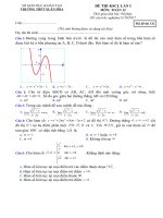 [toanmath.com]   Đề thi khảo sát chất lượng lần 1 môn Toán 12 trường THPT Xuân Hòa – Vĩnh Phúc