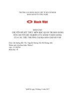 NGHIÊN CỨU HÀNH VI BÁN HÀNG CỦA CÁC TIỂU THƯƠNG TẠI ĐỊA BÀN CHỢ GÒ VẤP