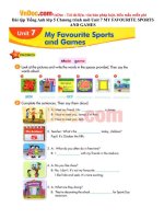 bai tap tieng anh lop 5 chuong trinh moi unit 7 my favourite sports and games