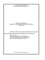 Thuyết minh đề tài nghiên cứu khoa học cấp trường năm 2017